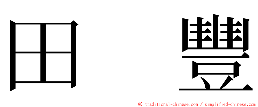 田　豐 ming font